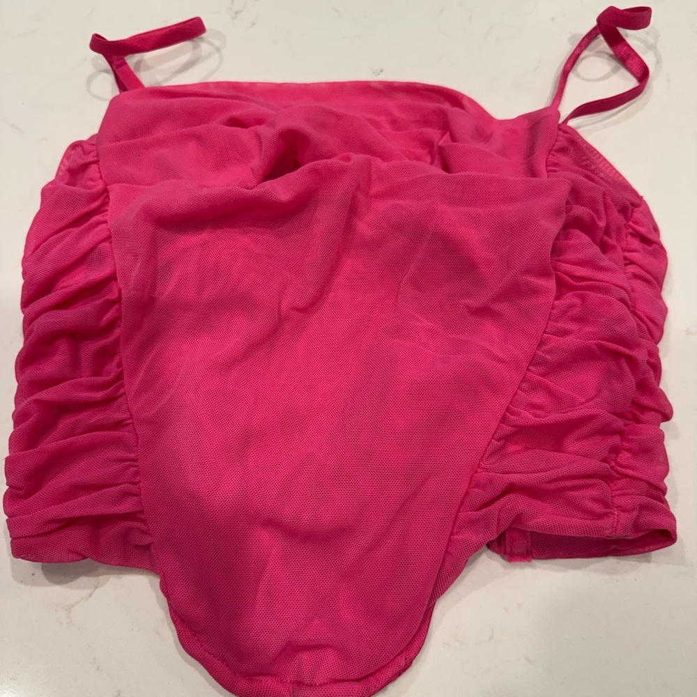 Pink Ruched Crop Top